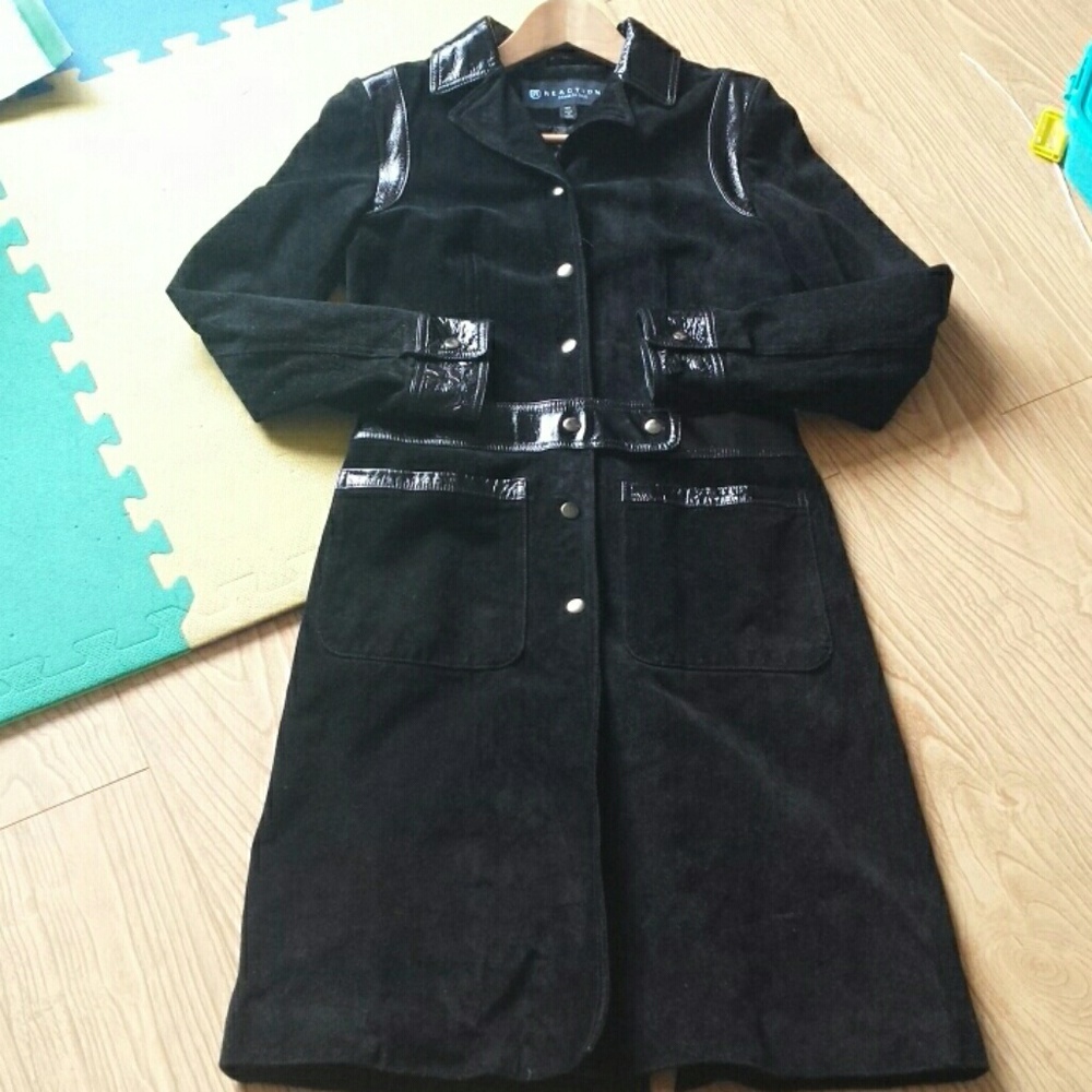 XS Goth  Kenneth Cole leather coat